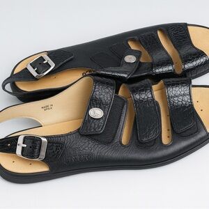 Volkswalkers Black Leather Comfort Sandals — Women’s 41